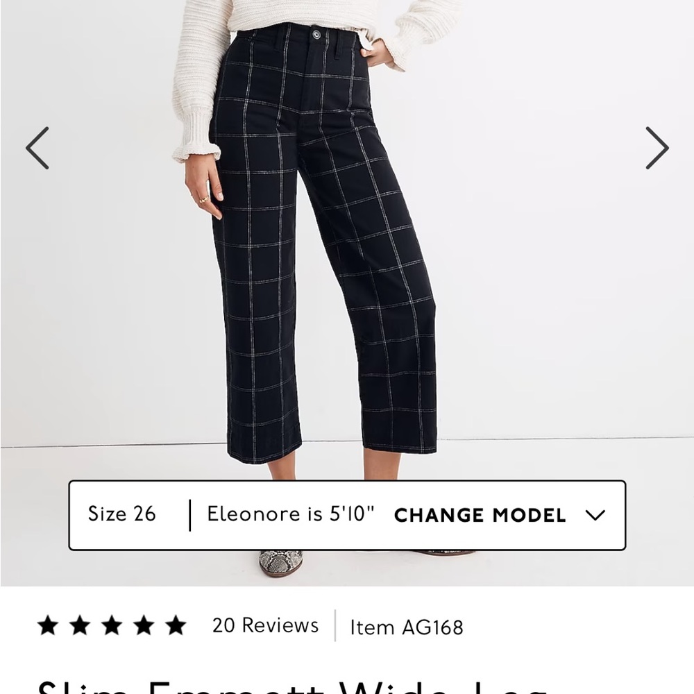 Madewell Slim Emmett Wide Leg Pants